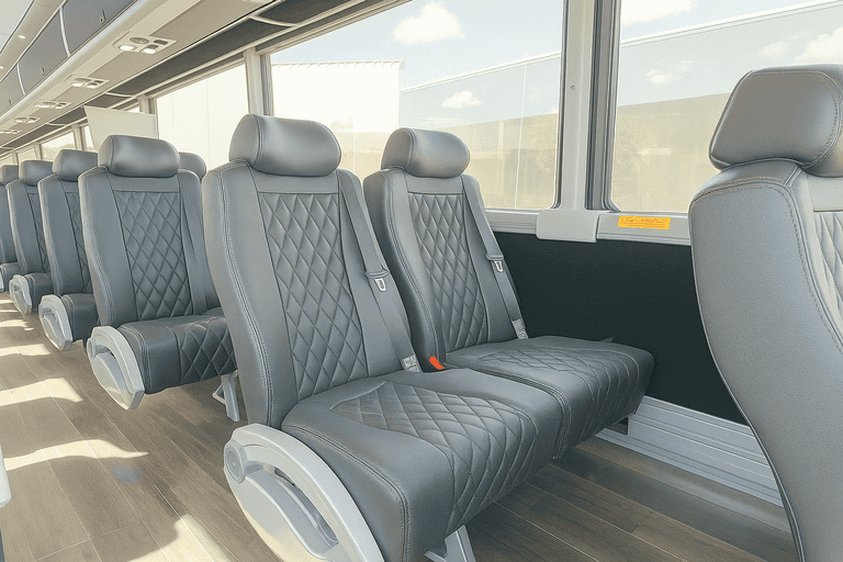 interior of Bowie Coach Bus Service charter bus