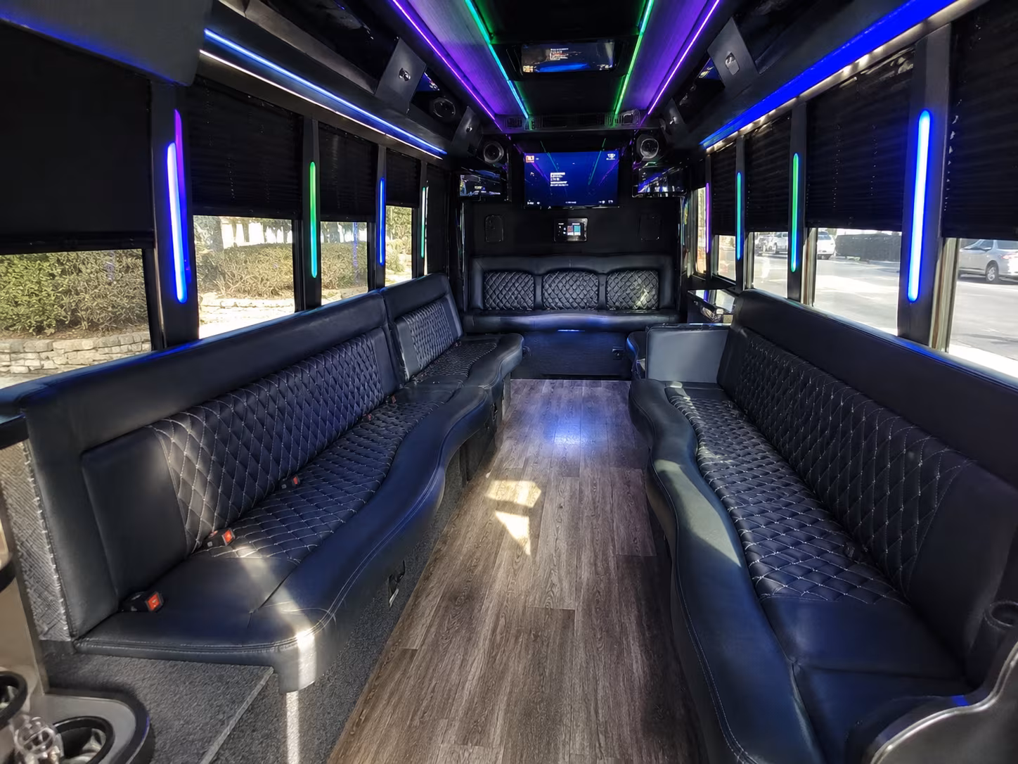 bowie 15 passenger party bus interior