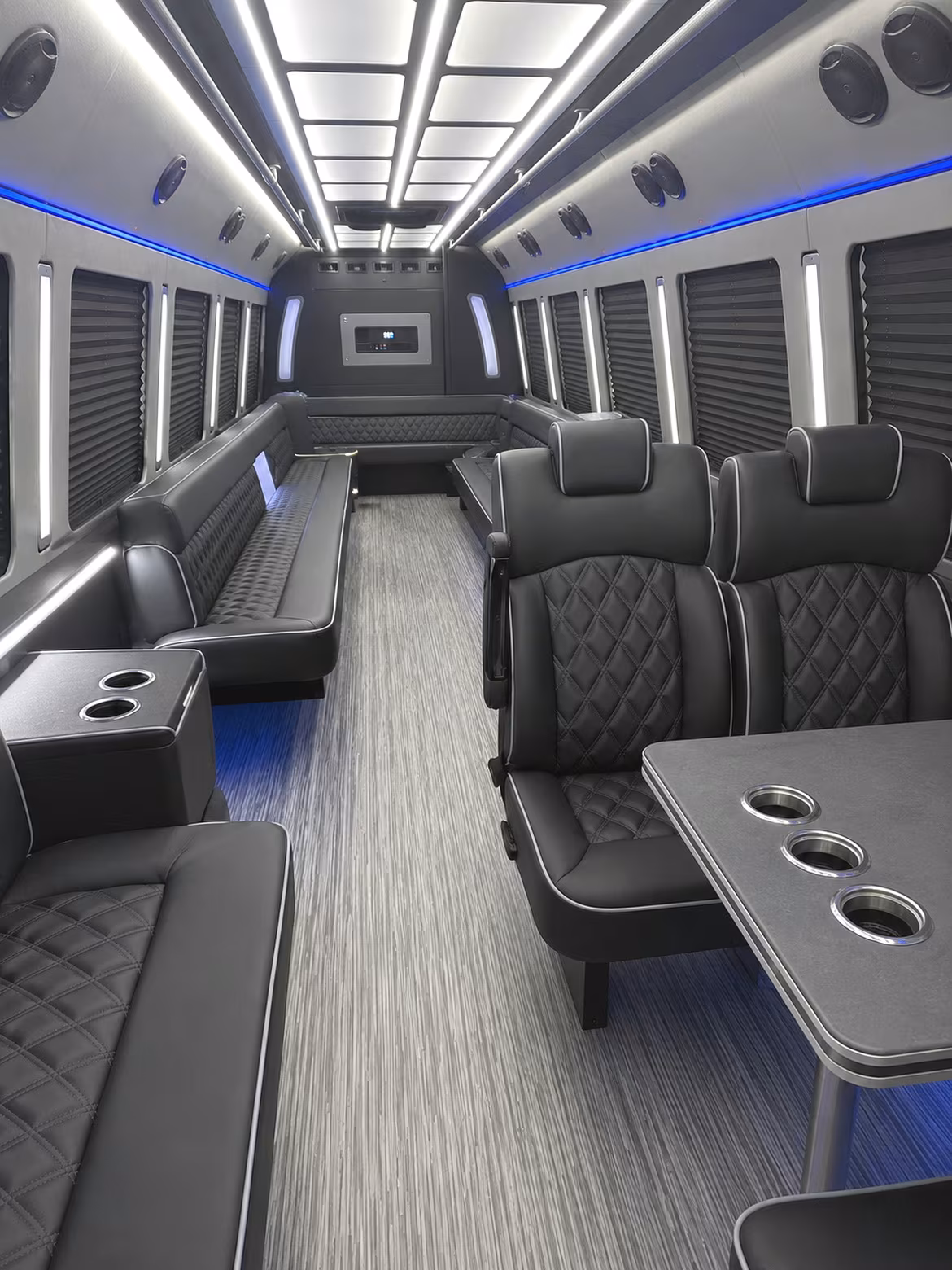 bowie 25 passenger party bus inside