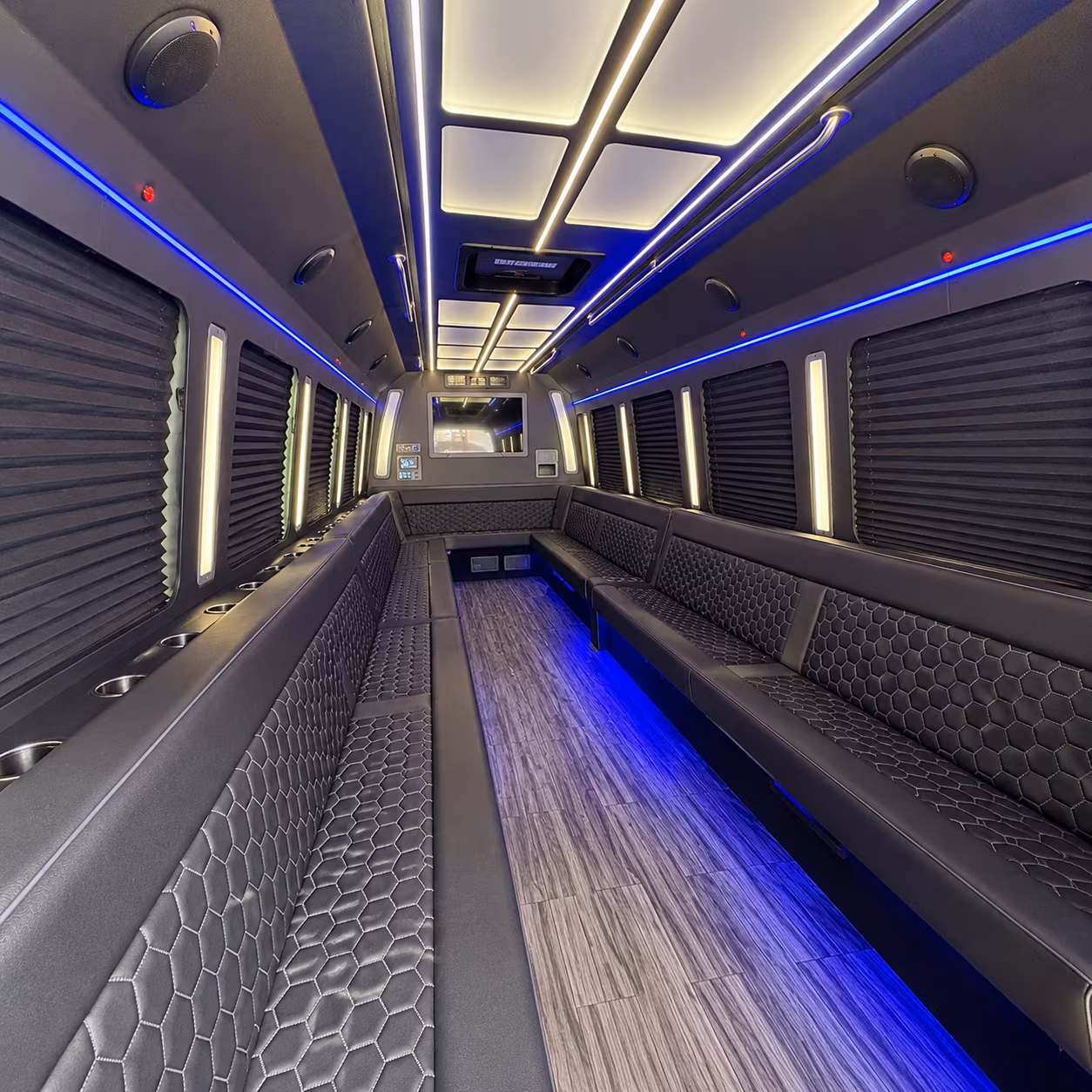 bowie 30 passenger party bus interior