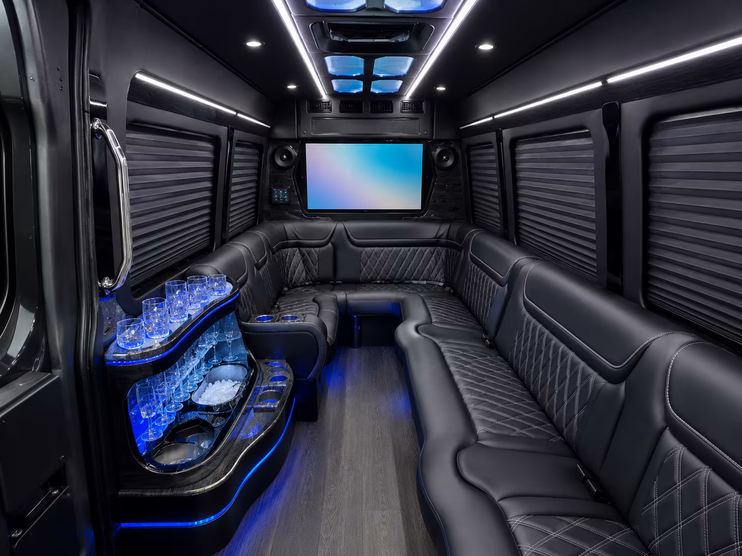 bowie 40 passenger party bus inside