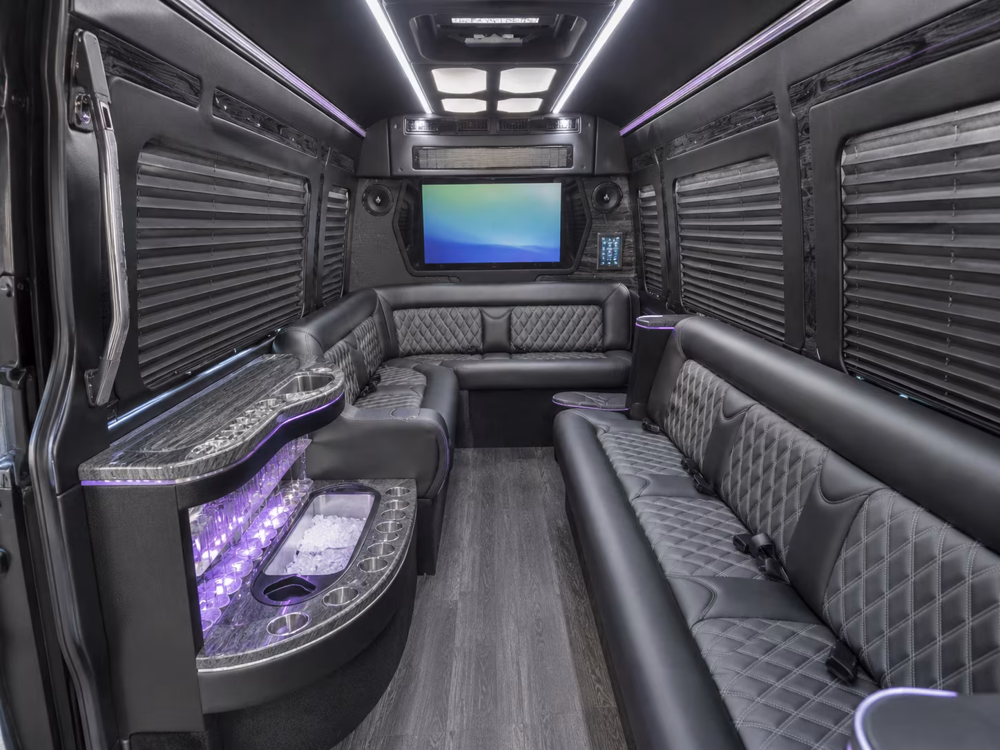 bowie 56 passenger charter bus inside
