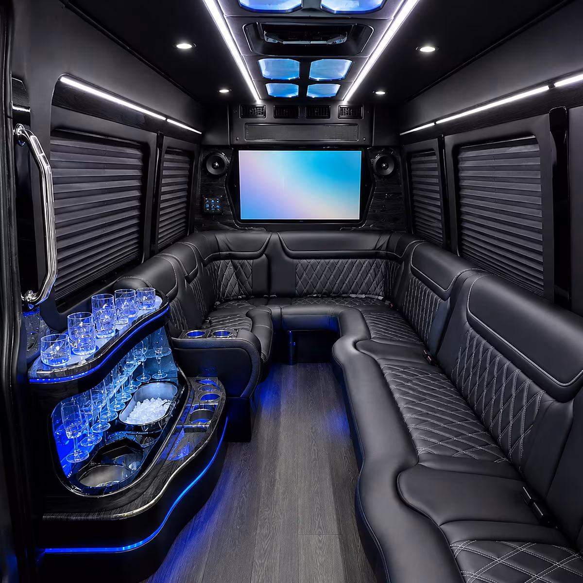 bowie party bus rental interior